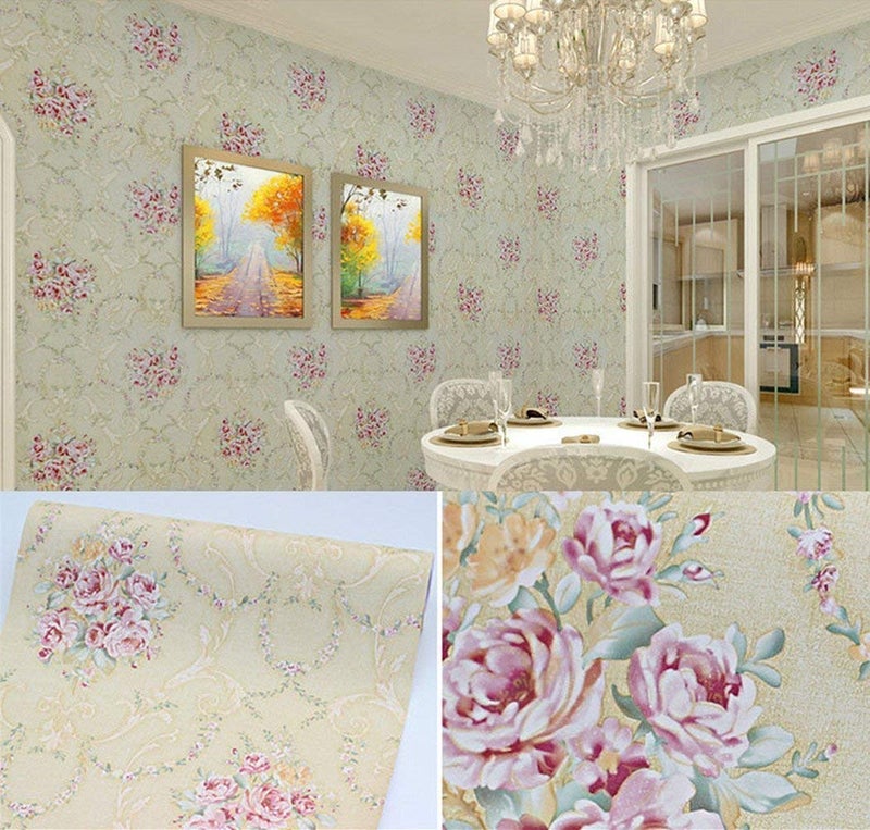 LIFAVOVY Vintage Rose Floral Peel and Stick Wallpaper Decorative Wall Paper Removable Self Adhesive Shelf Liner Roll 17.7 Inch x 32.8 FT - Image 4
